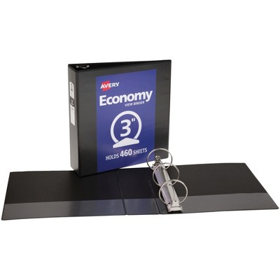 Avery Economy Ring Binder, 3 Inch Capacity, 8-1/2 x 11 Inches, Black