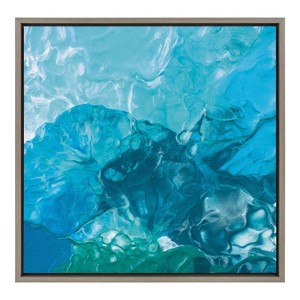 22" x 22" Sylvie Salty by Mentoring Positives Framed Wall Canvas Gray - Kate & Laurel All Things Decor - 1 of 4