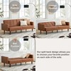 Garvee Convertible Sofa Bed, Adjustable Couch Sleeper Modern Faux Leather, Memory Foam Loveseat Sofa Bed, Couches for Living Room, Bedroom, Brown - 4 of 4