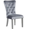 Passion Furniture Geneva Silver Champagne Velvet Upholstered Side Chair (Set of 2) - 3 of 4