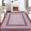Washable Modern Braided Printed Rug Non Slip Low Pile Rug Soft Contemporary Throw Floor Cover Foldable Indoor Carpet for Living Room Bedroom Playroom - 2 of 4