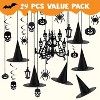 Joyfy Halloween Ceiling Decorations Hanging Swirl Party Supplies, Witch Hats Ghost Chandelier Bat Lantern Spider Pumpkin Skull Ceiling Streamers - 2 of 4
