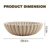 Itopfox Large Modern Decorative Ruffle Bowl Artificial Stone Beige Handmade Centerpiece for Kitchen Entryway Shelf Coffee Table 1 Piece - 2 of 4