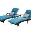 Outdoor Patio Chaise Lounges,Patio Adjustable Recliner up to 150° with Removable Cushions,Armrest Wicker Long Reclining Chaise-Coolbibila - 3 of 4