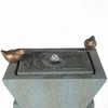 LuxenHome Patina Gray Resin Pillar Birds Bubbler Outdoor Fountain with Lights - 4 of 4