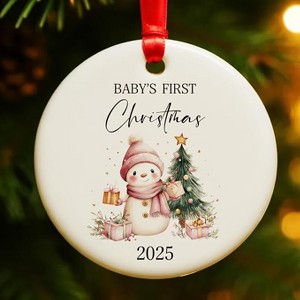 Lomsoe Babys First Christmas Ornament 2025 Girl Boy, Snowman Newborn Baby Ornament Gifts for Christmas Tree Christmas Tree Ornament Christmas Gift - 1 of 1