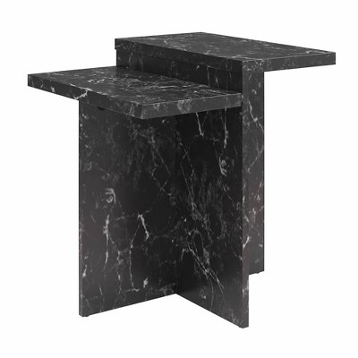 Brielle Black Faux Marble Rectangular Accent Table