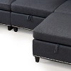 JOYRACER 100" 6 Seat Convertible U Shaped Sectional Sofa Bed with Storage Ottomans, Couch with Reversible Chaise, Sleeper Sofa for Living Room - 4 of 4