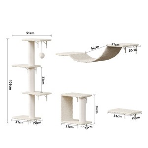 Sapphtopaz Wall-Mounted Cat Furniture, Modern Cat Wall Shelves with Ladder and Platform, Cat Climbing Shelf Set for Indoor Cats to Play and Rest - 1 of 4