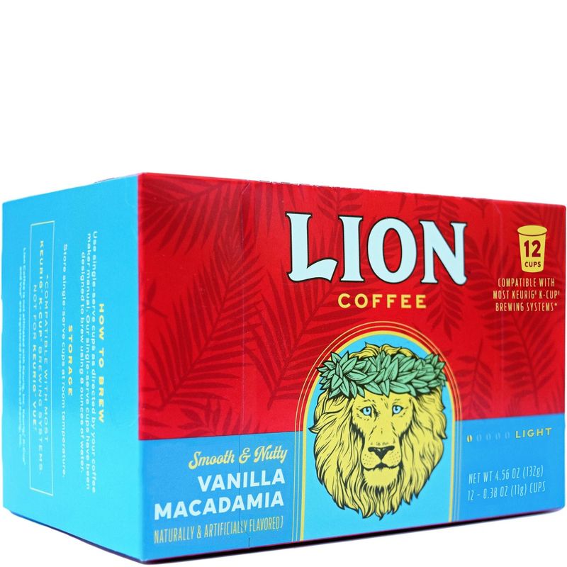 Lion Coffee Vanilla Macadamia Medium Roast Coffee Pods - 12ct, 3 of 5