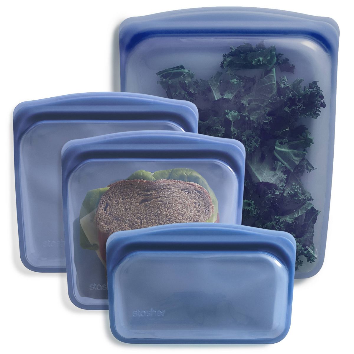 15% off 15% off – stasher Lunch Starter Reusable Food Storage Bags – Deep Ocean – 4pk