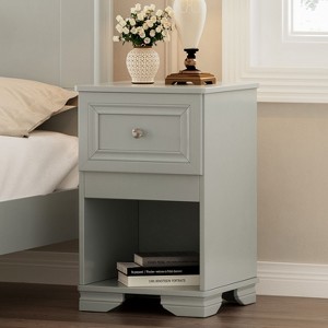 NicBex 1 Drawer Nightstand,Bedside Table with Metal Handle and Open Shelf,Modern Side Table for Bedroom - 1 of 4