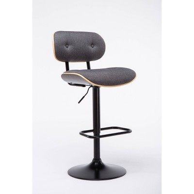 Smuk Adjustable Barstool Gray/Black - Boraam