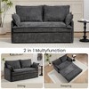 59.5" Chenille 2-in-1 Sofa Bed with Storage Pocket and USB/Type-C Charging Ports - 2 of 4