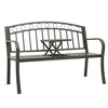 vidaXL Outdoor Patio Bench Garden Park Steel Bench - Gray With Table - 2 of 4