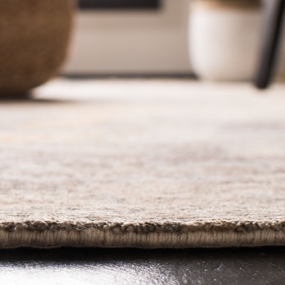 Gray and Gold Hand-Knotted Abstract Wool Rug, 6' x 9'