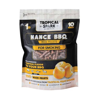 Tropical Spark Wood Pellets  Perfect for BBQ, Smoking, Grilling, Bake, Roast, Braise  Premium 100% All-Natural  Nance Wood  1 lb. Bag