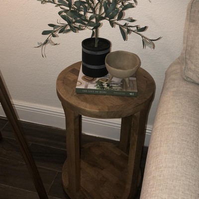 Castalia Round Accent Table Natural Wood - Threshold™ : Target