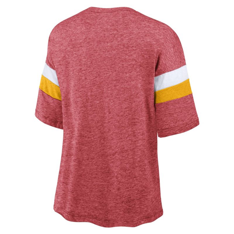 NFL Kansas City Chiefs Women&#39;s Weak Side Blitz Marled Left Chest Short Sleeve T-Shirt, 3 of 4