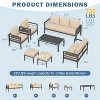 COWLOWN 7 Piece Beige Modern Aluminum Outdoor Patio Furniture Set with Coffee Table and Cushions for Balcony, Porch, Yard and Lawn - 3 of 4