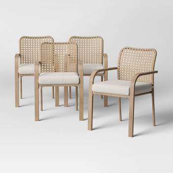 Collier 4pk Cane-Look Woven Back Patio Dining Chairs - Project 62™