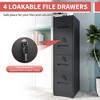 Munora - 4-Drawer Vertical File Cabinet with Individual Locks - Heavy Duty for A4/Letter/Legal Files - Black - 4 of 4