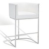 Shiloh Leather Bar Stool - KNT7037 - Nobility White - Safavieh Couture - 3 of 4