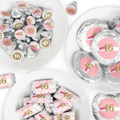 Big Dot of Happiness Sweet 16 - 16th Birthday Party Candy Favor Sticker Kit - 304 Pieces