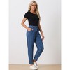 Allegra K Women's Taper Jeans High Elastic Waist Casual Joggers Pants - 2 of 4