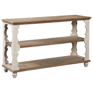 Alwyndale Sofa and Console Table Antique White/Brown - Signature Design by Ashley: Modern Two-Tone Hallway Table with Storage Shelf - 1 of 3