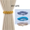 Tree City Natural Cotton Rope Curtain Tiebacks Elegant Boho Style Dark Gray - 2 of 4