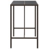 vidaXL Outdoor Bar Table with Glass Top, Brown Poly Rattan, Powder-Coated Steel Frame, Tempered Black Glass, Weather-Resistant - 43.3"x27.6"x43.3" - 4 of 4