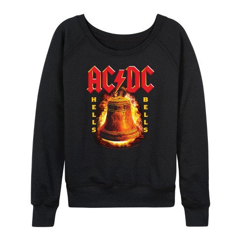 Women's Ac/dc Hells Bells Flames Lightweight French Terry Slouchy ...