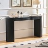 Modern Console Table with Drawer and Curved Design, Vertical Stripe Entryway Table for Living Room, Hallway, Foyer or Study-Tanpinhause - 2 of 4