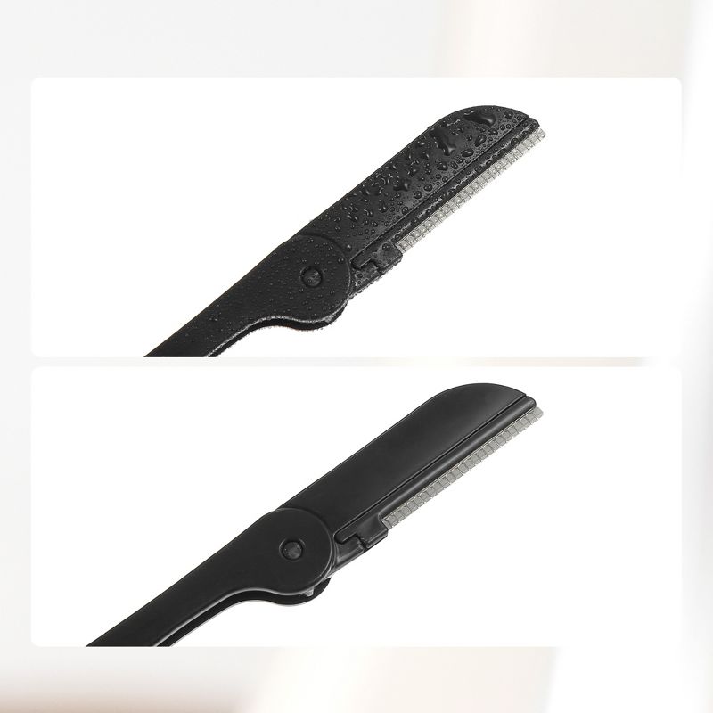 Unique Bargains Stainless Steel Facial Eyebrow Razor Trimmer Tool Black 1 Set, 3 of 7