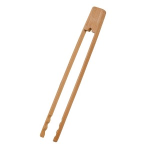 Joyce Chen Burnished Bamboo Tongs with Serrated Teeth, 11-Inch - 1 of 3