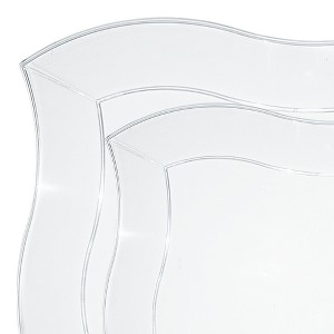 Smarty Had A Party Clear Wave Plastic Dinnerware Set - 120 Sets - 1 of 4