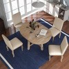 Streamdale 5-Piece Farmhouse Dining Table Set Wood Round Extendable Dining Table And 4 Upholstered Dining - 2 of 4