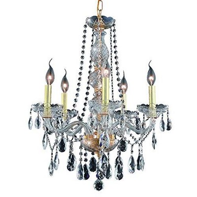 Mini Gold Chandelier with Clear Royal Cut Crystal Trim