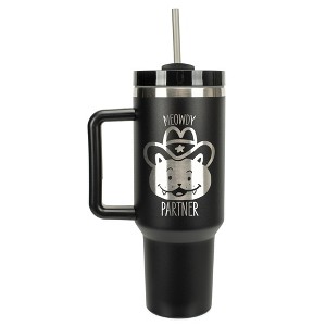 100 North Meowdy Partner Kitty Cat Cowboy Wrap-Around 40 Oz. Stainless Steel Water Bottle Coffee Mug, Spill & Leak Resistant, Travel Tumbler with - 1 of 4
