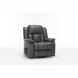 Large Power Lift Recliner Chair Sofa with Massage and Heat for Big and Tall Elderly People, 3 Positions,  and USB Ports, Faux Leather - 1 of 4