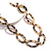 Leopard Print Necklace, Tortoise Acrylic & Metal Link Choker Collar for Women - 3 of 4