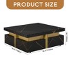 Modern White Square Storage Coffee Table with 4 Drawers  - Leovsnove - 3 of 4