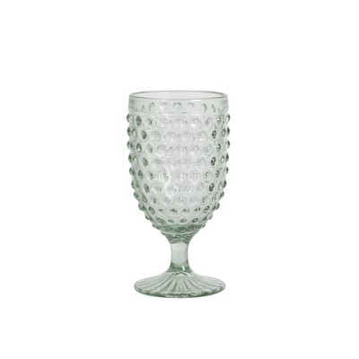 Green Hobnail Handmade Glass Tumbler Set of Four