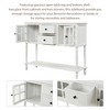 PAGED 42" Retro Sideboard Console Table with Glass-Front Cabinets & Solid Wood Roman Legs, Farmhouse Entryway Sofa Table with Bottom Shelf - 4 of 4