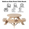 Gardenised Wooden Kids Round Picnic Table Bench, Outdoor Children's Backyard Table, Crafting, Dining, and Playtime Patio Table - 4 of 4
