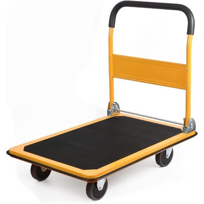 Foldable Push Cart On Wheel, 660lbs Capacity A3 Steel Moving Platform Hand Track