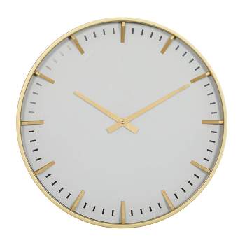  20"x20" Glass Wall Clock with Gold Accents - CosmoLiving by Cosmopolitan