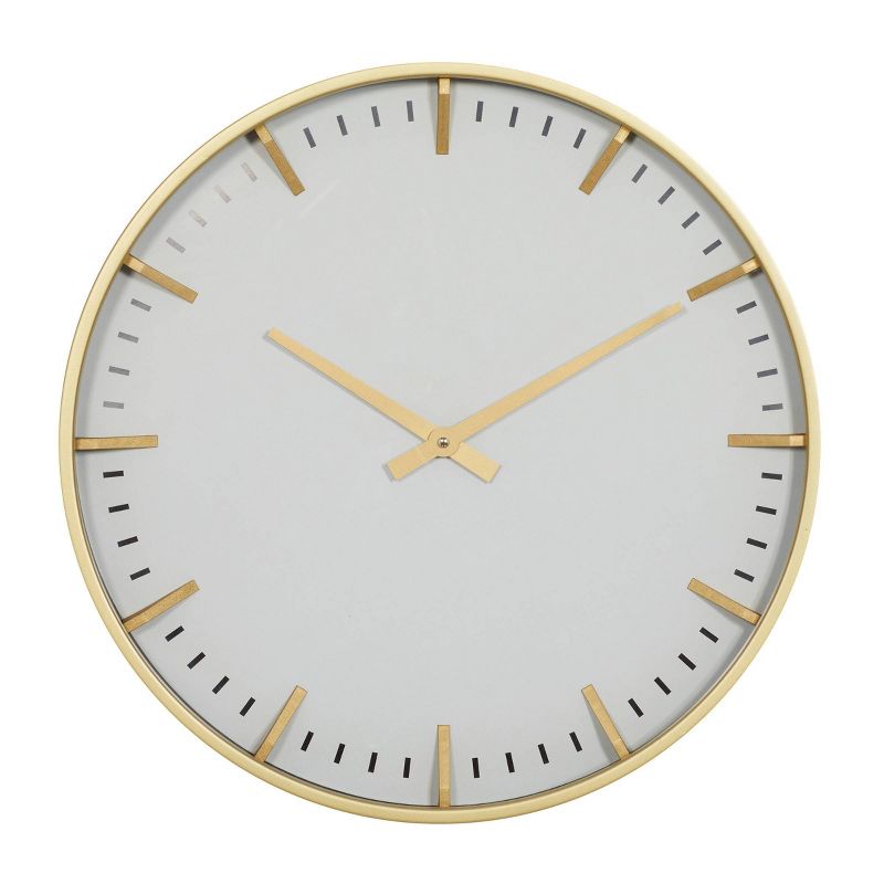  20"x20" Glass Wall Clock with Gold Accents - CosmoLiving by Cosmopolitan, 1 of 8