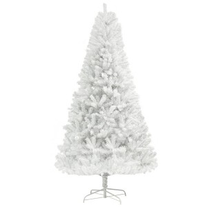 NAYSAYE 6ft Unlit Artificial Christmas Tree with 1000 PVC Branch Tips, Wide Xmas Tree, Metal Stand for Indoor Holiday Home Office Decor, White - 1 of 4